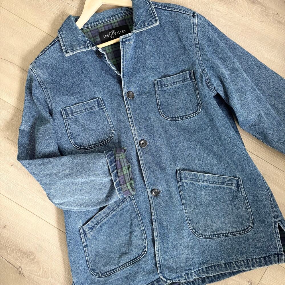 Vintage Dark Denim Chore Jacket Womens Large